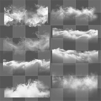 PNG Fog mist photo effect  set, transparent background