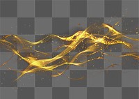 PNG Golden abstract wave light particles