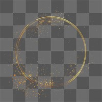 PNG Elegant gold circle on black