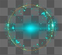 PNG glowing cosmic circle effect, transparent background