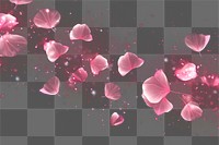 PNG Rose petals sparkle light glitter background floating pink.