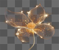 PNG Flower shaped sparkle light nature night plant.