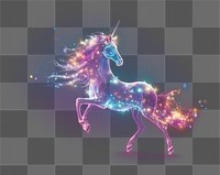 PNG Unicorn running sparkle light glitter animal mammal horse.