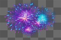 PNG Neon fireworks light illuminated celebration.