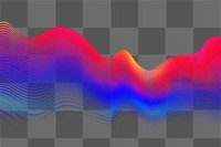 PNG Sound wave pattern purple illuminated. 