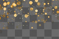 PNG Gold glitter confetti bokeh background glowing lights.