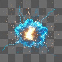 PNG Explosive energy burst with sparks