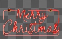 PNG Festive neon Merry Christmas sign