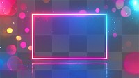 PNG Background with new year night and wide rectangular frame lights abstract glowing.