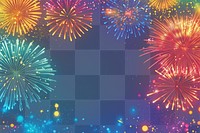 PNG Colorful fireworks frame background lights night.