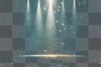 PNG A background with spotlights shining down lighting confetti backdrop.