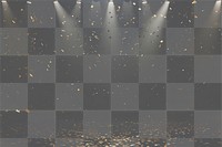 PNG A black background with spotlights shining down confetti lighting backdrop.