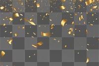 PNG Gold confetti falling on a black background gold celebration celebratory.