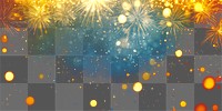 PNG Blue and gold Abstract background fireworks night celebration.