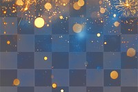 PNG Blue and gold Abstract background fireworks lights night.