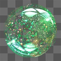 PNG Green sparkle streak sparkle glitter inside a clear bubble sparkles sphere green sparkles.