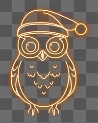 PNG Owl wearing santa hat christmas holiday bright.