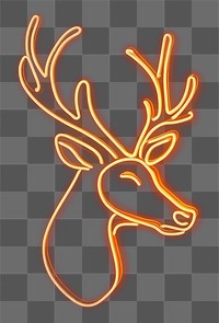 PNG Simple reindeer profile lights neon illustration.