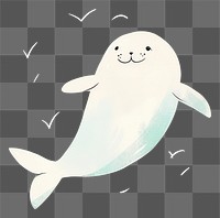 PNG  Cute seal illustration animal mammal nature.
