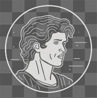 PNG Greek man icon portrait logo art.