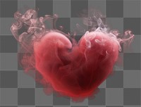 PNG  Heart fog effect smoke black background darkness. AI generated Image by rawpixel.