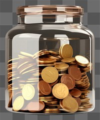 PNG Glass money box coin jar savings. AI generated Image by rawpixel.
