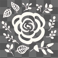 PNG Rose pattern flower plant.