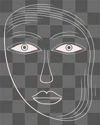 PNG Women face art portrait cartoon.