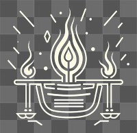PNG Hanukka icon logo fire illuminated.