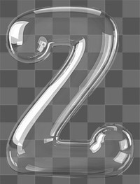 Letter Z number transparent glass.
