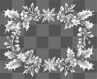 PNG Elegant festive holly frame illustration.