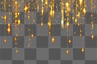 PNG Golden glitter falling background elegant lights.