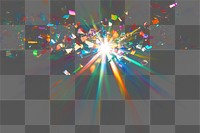 PNG Light confetti flare prism explosion.