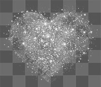 PNG Glitter heart sparkling effect.