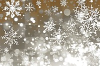 PNG A beige background with white bokeh and snowflakes art celebration chandelier.