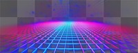 PNG Abstract retro neon grid.