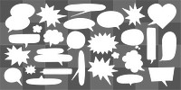 PNG Variety of speech bubbles., transparent background