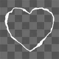 PNG Hand-drawn heart outline illustration on transparent background