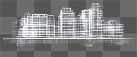 PNG Glowing wireframe of buildings architecture futuristic urban.