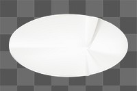 PNG Glossy white oval sticker sticker on transparent background