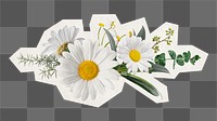 Daisy png sticker, flower rough cut paper effect, transparent background