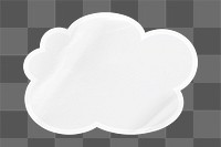 PNG blank cloud shape sticker, off white collage element, transparent background