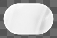 PNG blank oval shape sticker, off white collage element, transparent background