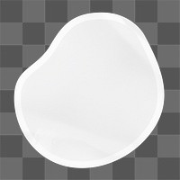 PNG blank blob shape sticker, off white collage element, transparent background