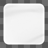 PNG blank square shape sticker, off white collage element, transparent background