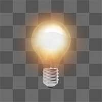 Light bulb png sticker, creative idea image on transparent background