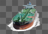 Tanker ship png sticker, vehicle image on transparent background