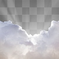 Aesthetic clouds png border, transparent background