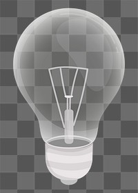 Light bulb png sticker, cute illustration, transparent background