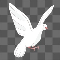White bird png sticker, cute illustration, transparent background